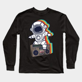 Rainbow Astronaut Boombox Long Sleeve T-Shirt